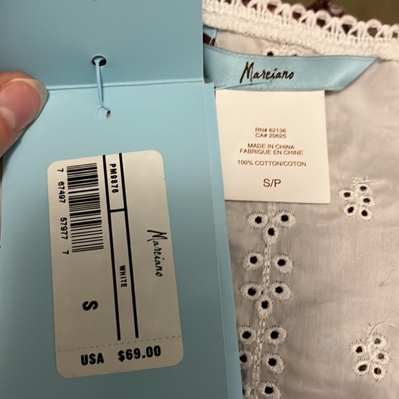 NEW WITH TAGS Marciano white eyelet tank - Picture 6 of 7